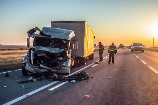 Damaged truck in need of legal assistance from The Boyle Law Firm’s Denver truck accident lawyer.